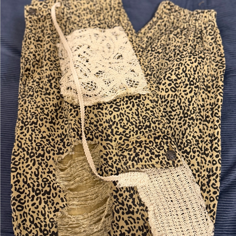 POL Leopard Patchwork Joggers - image 3